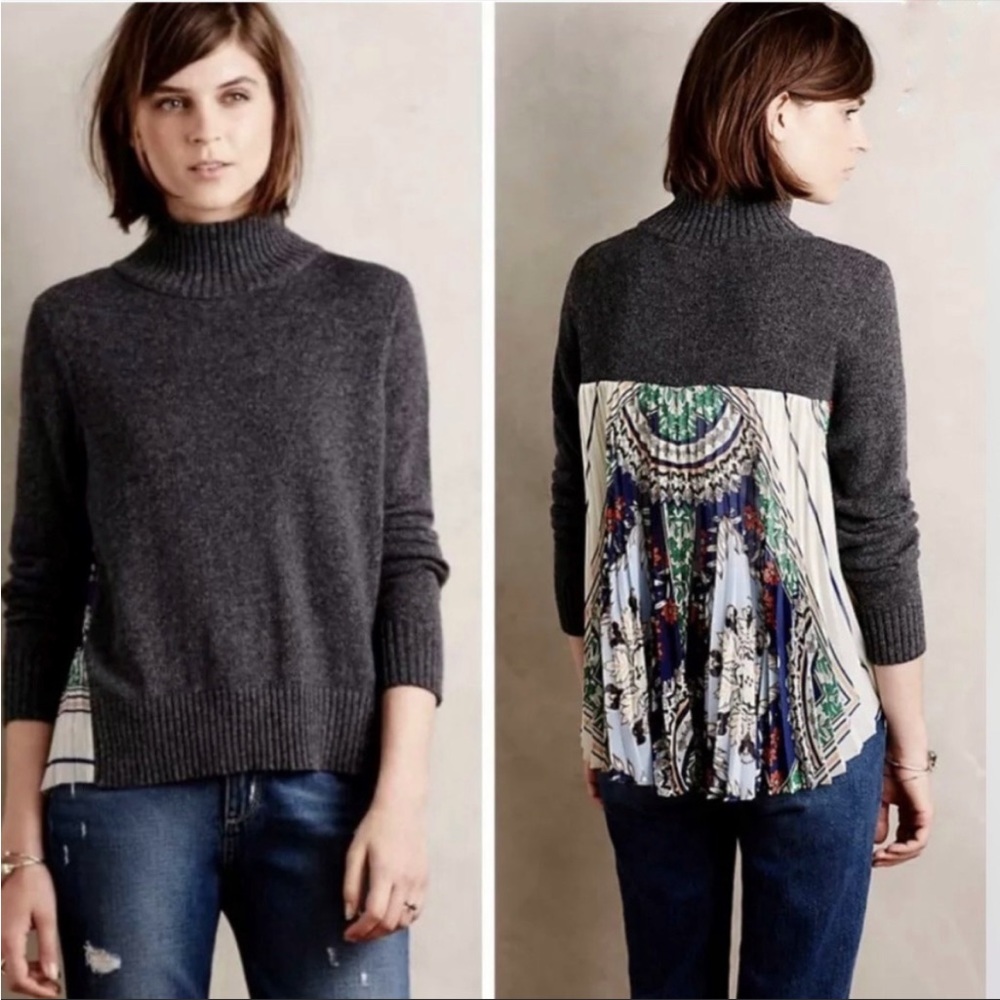Anthropologie Moth Rona Cashmere Blend Turtleneck Sweater